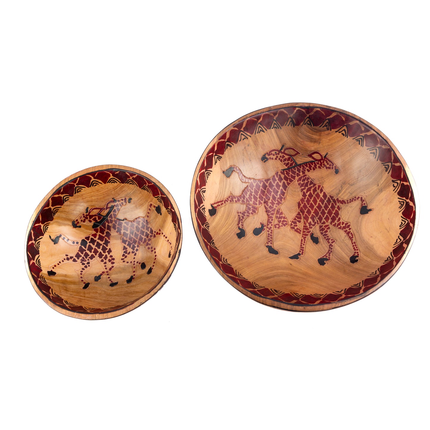 Set 2 Wooden Bowls - Giraffe