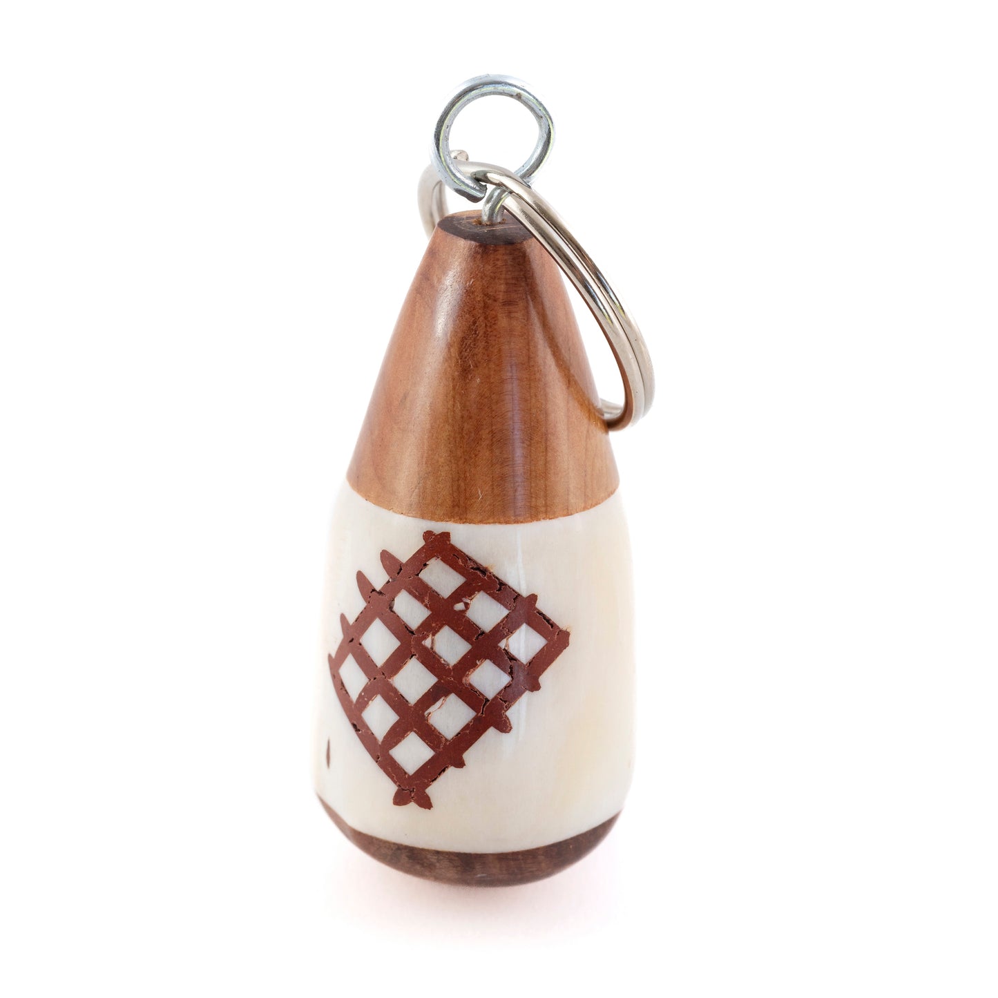 Batik Wood and Bone Keyring