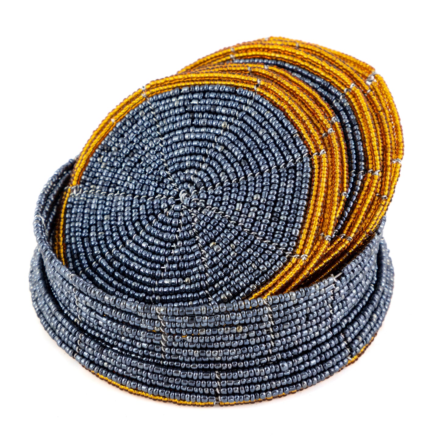 Glass Bead Coaster Set - Grey