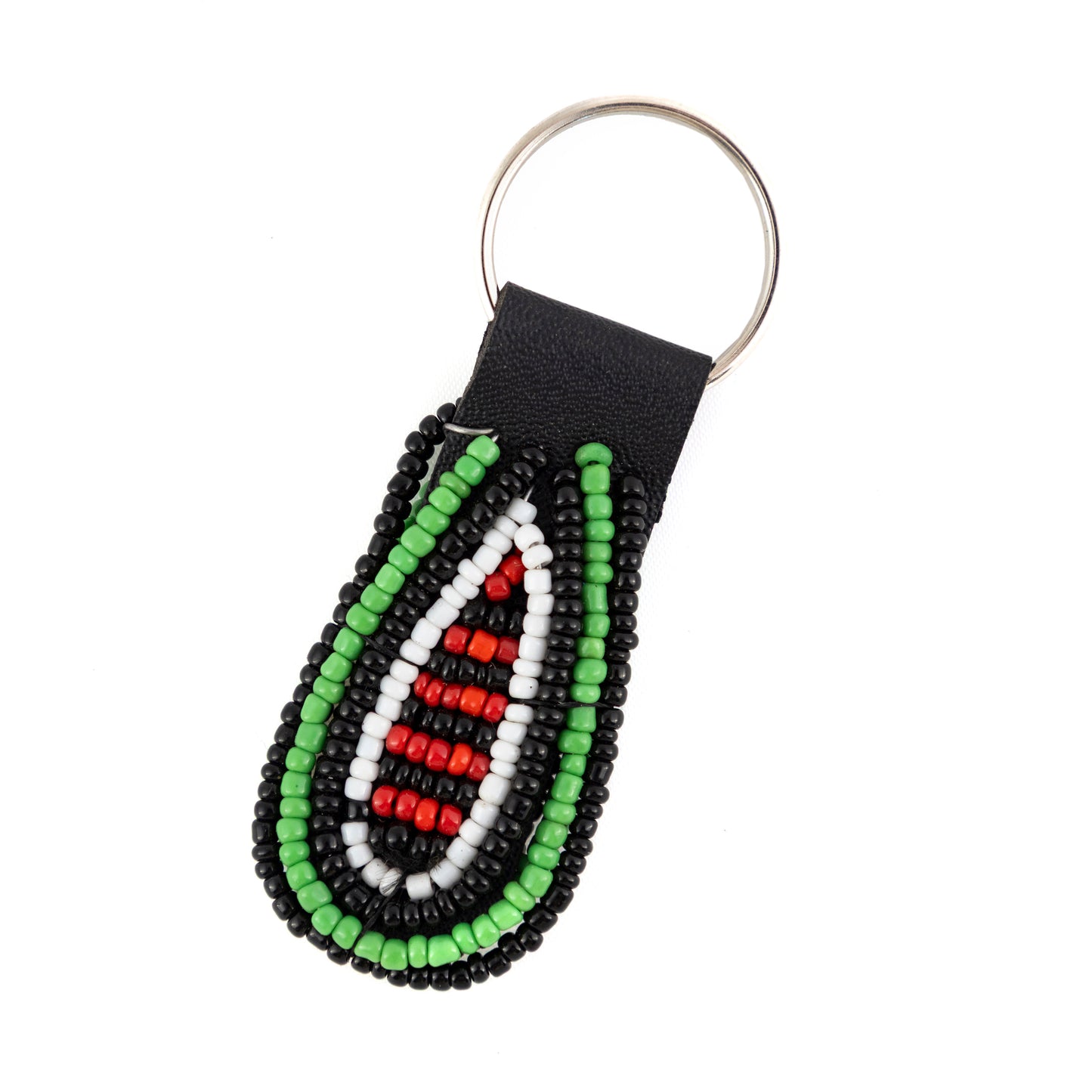 Oval Bead and Wire Keyring 1