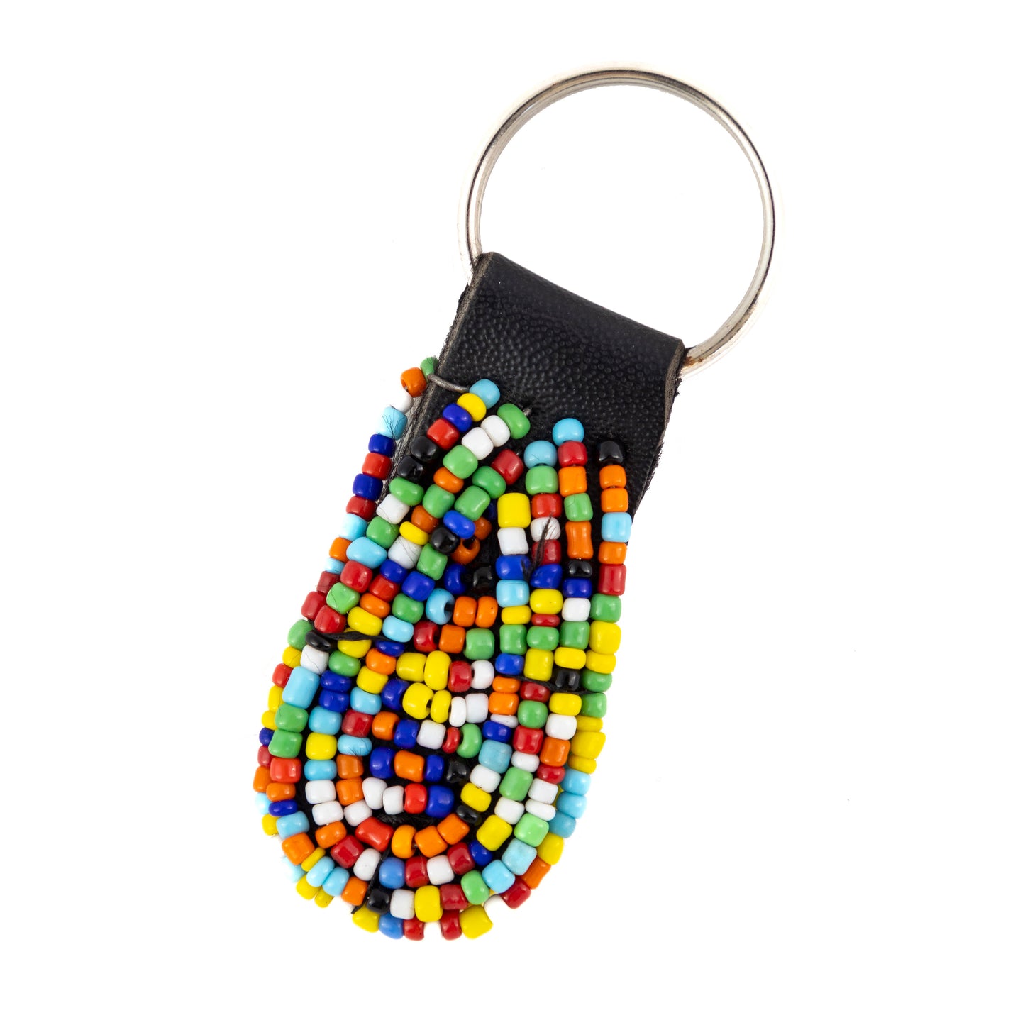 Oval Bead and Wire Keyring - Multicoloured