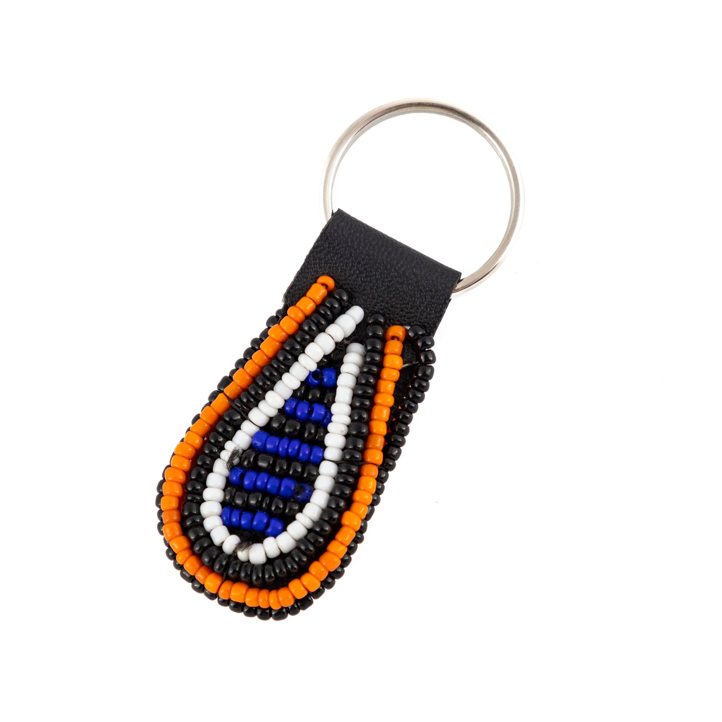 Oval Bead and Wire Keyring 7 - Orange