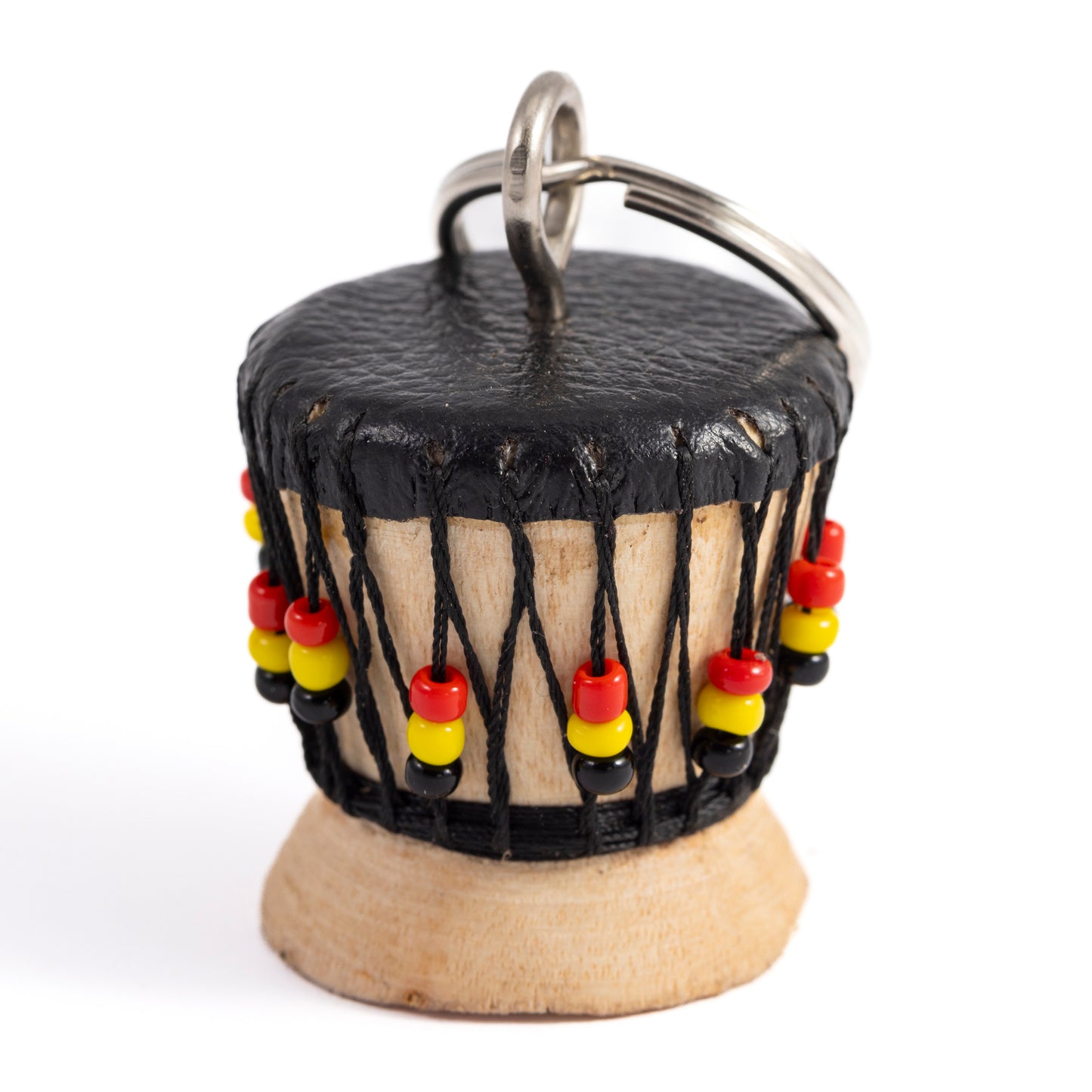 Keyring - Black Beaded Djembe drum