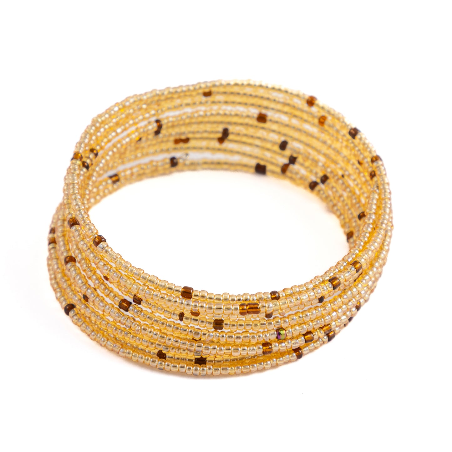 Light Gold Bead Spring Bangle