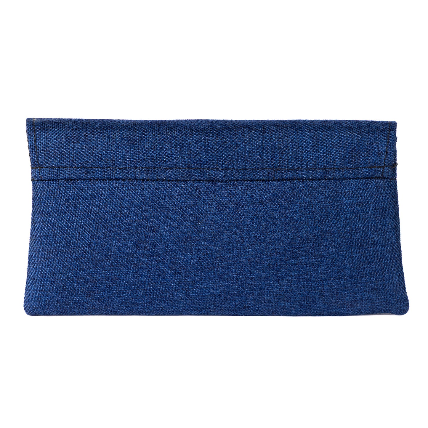 Beaded Canvas Clutch Bag/Purse - Dark Blue