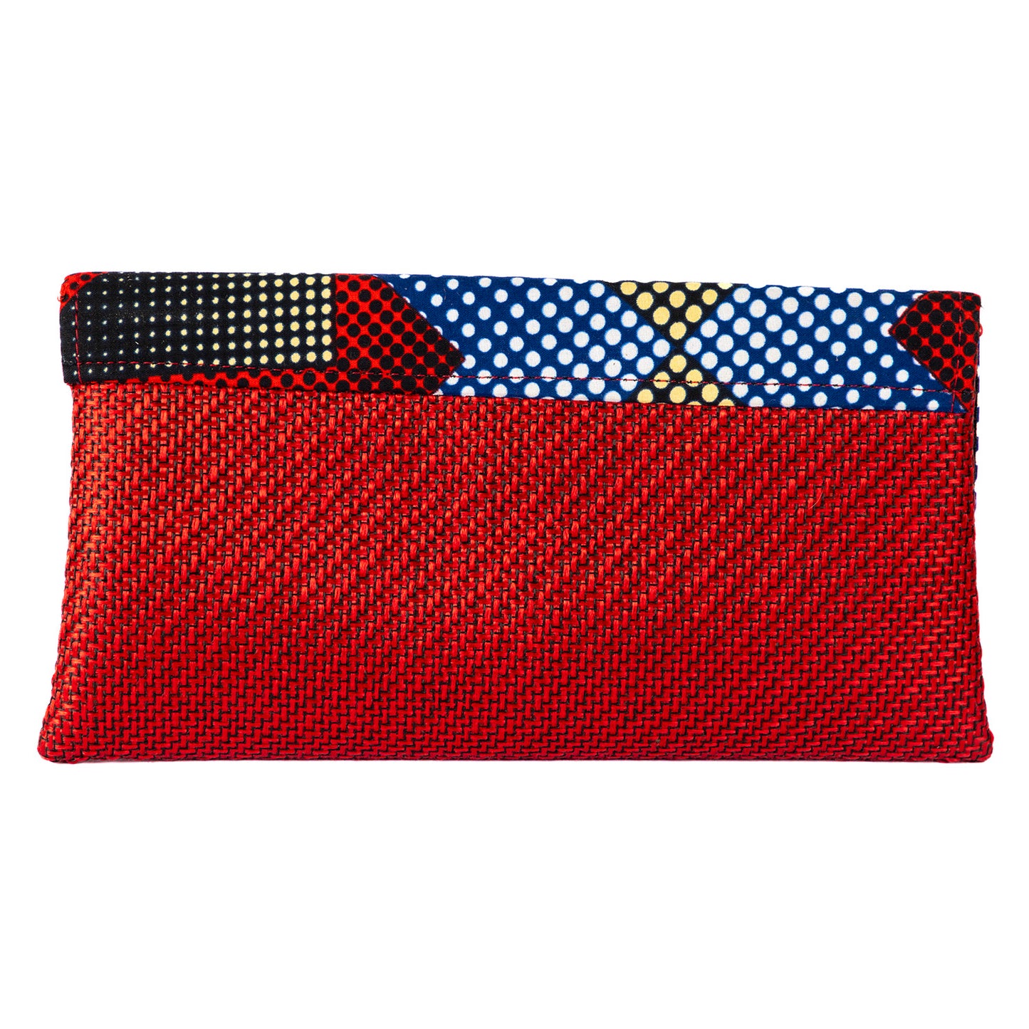 Cotton Canvas Clutch Bag/Purse Lg - Burgundy/Red