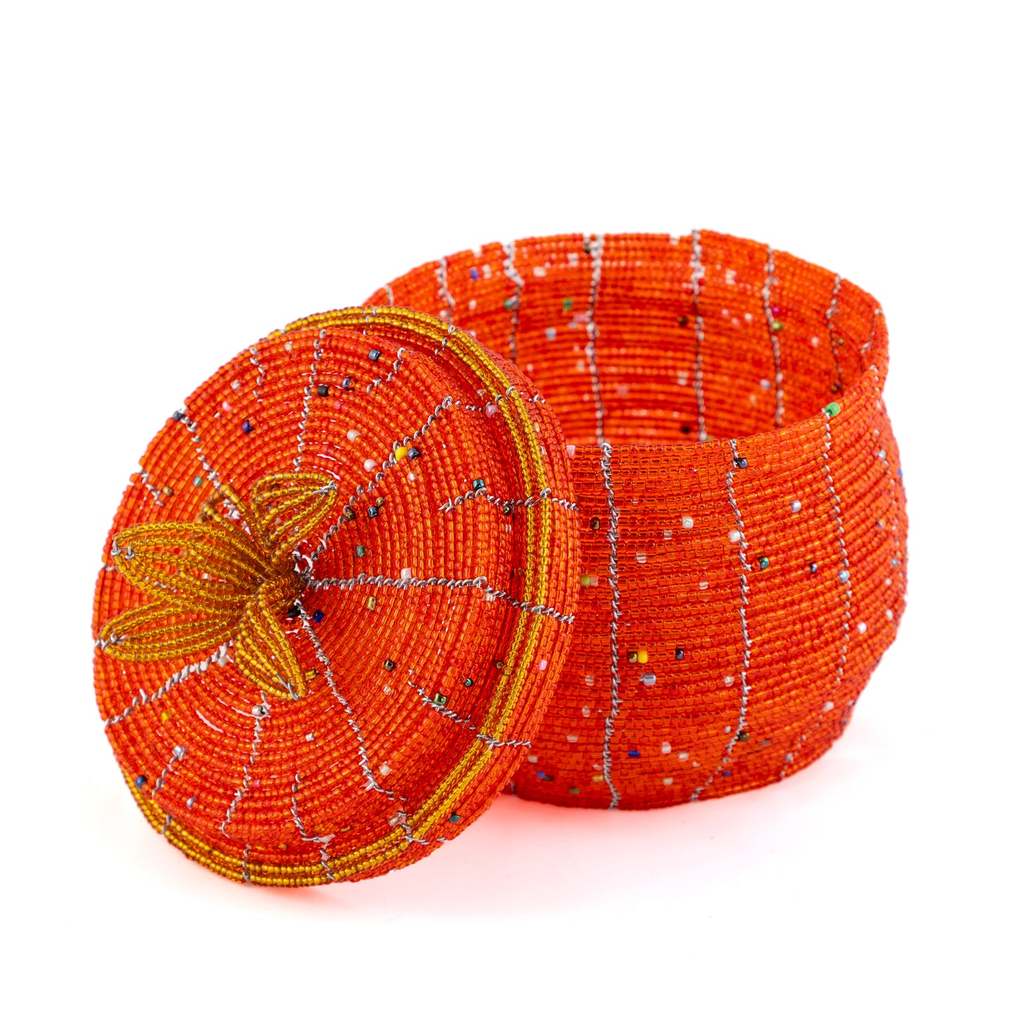 African Beaded Jewellery Box - Red