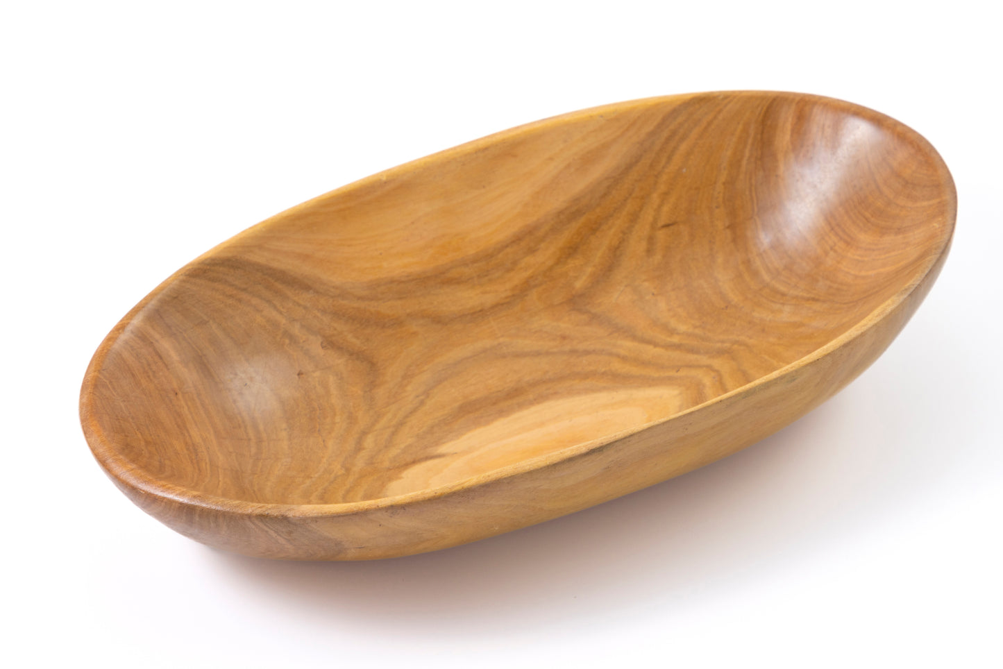 Oval Olive Wood Serving Bowl