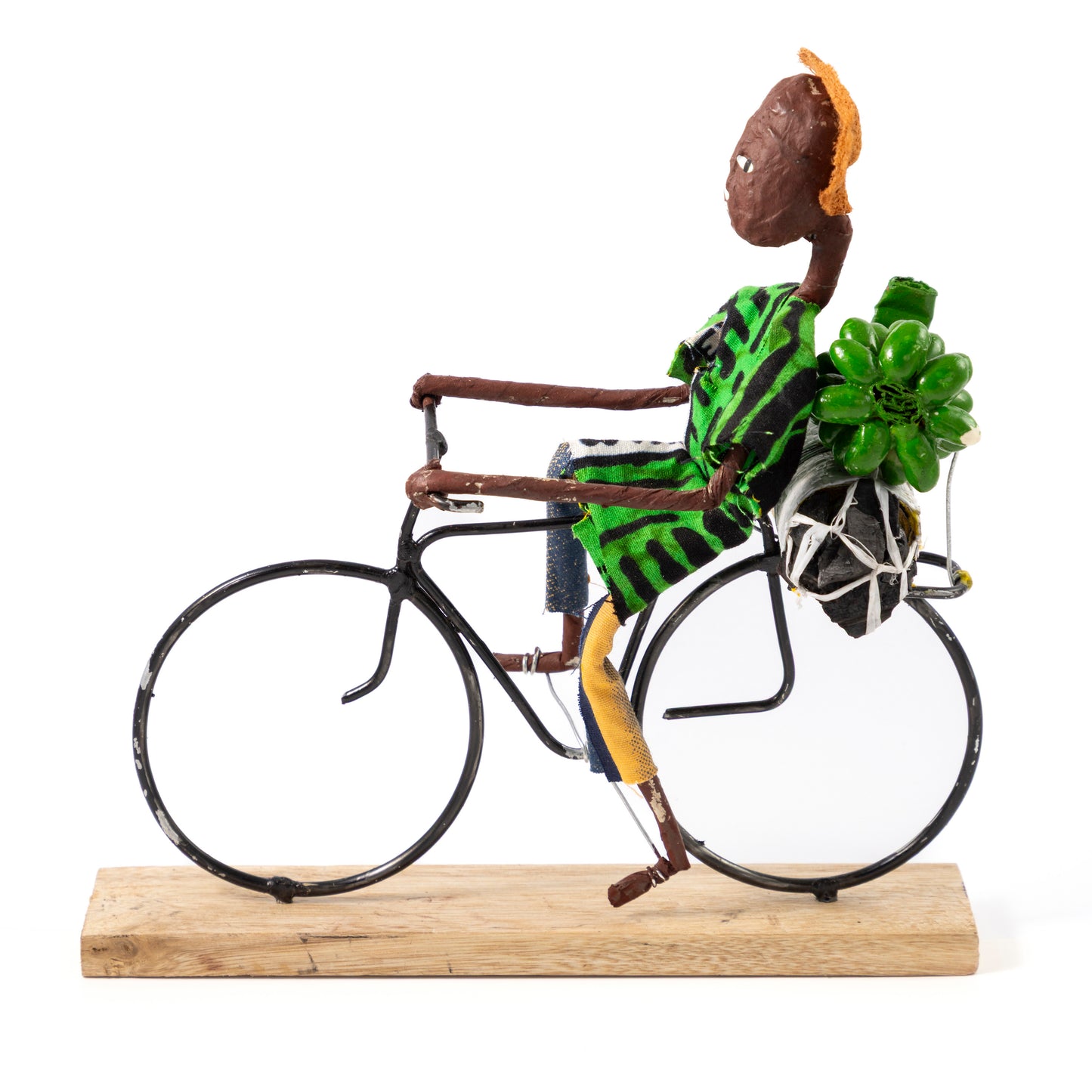 Rustic African Bicycle Rider With Vegetables
