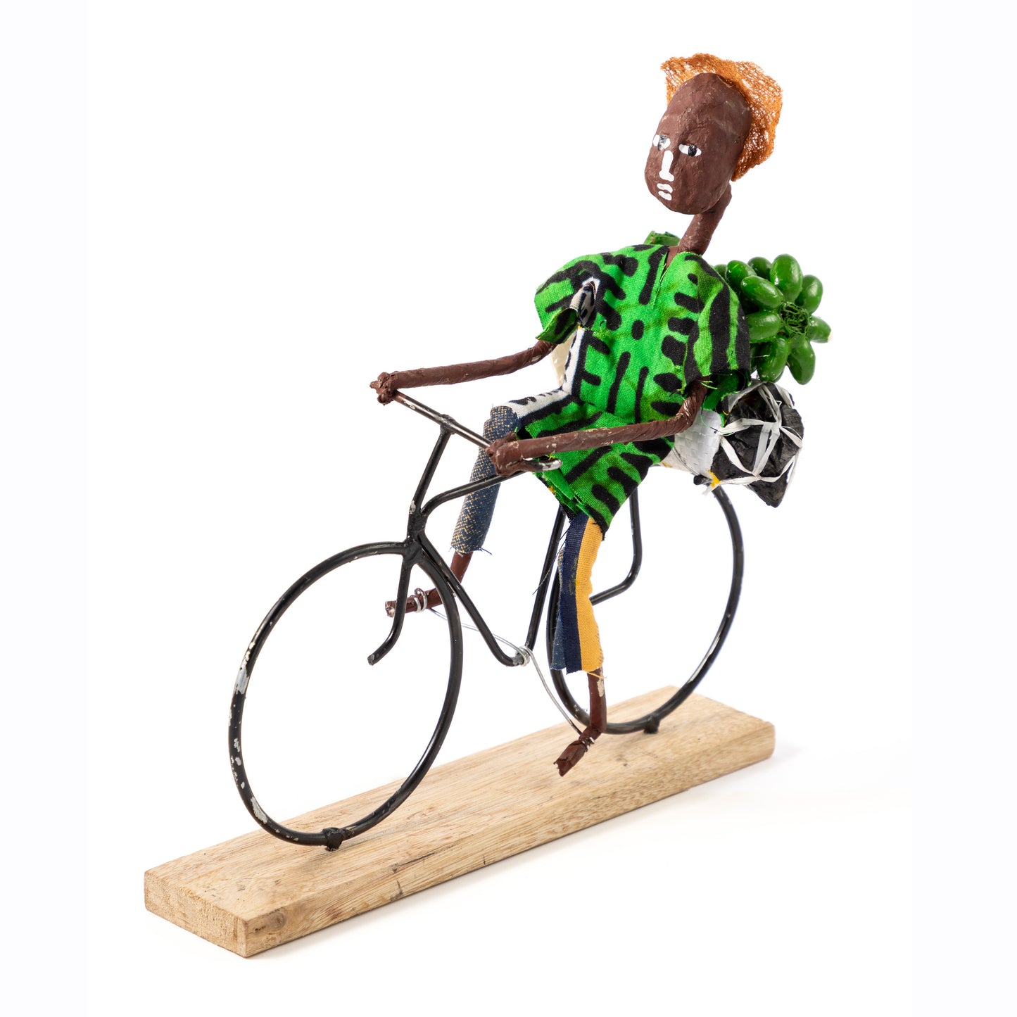 Rustic African Bicycle Rider With Vegetables