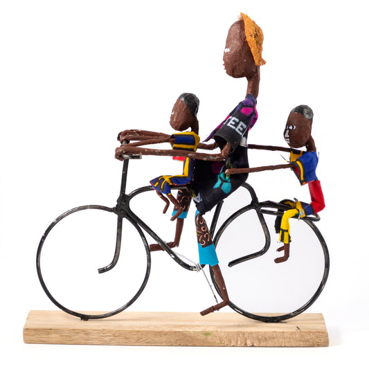 Rustic African Bicycle Riding Family