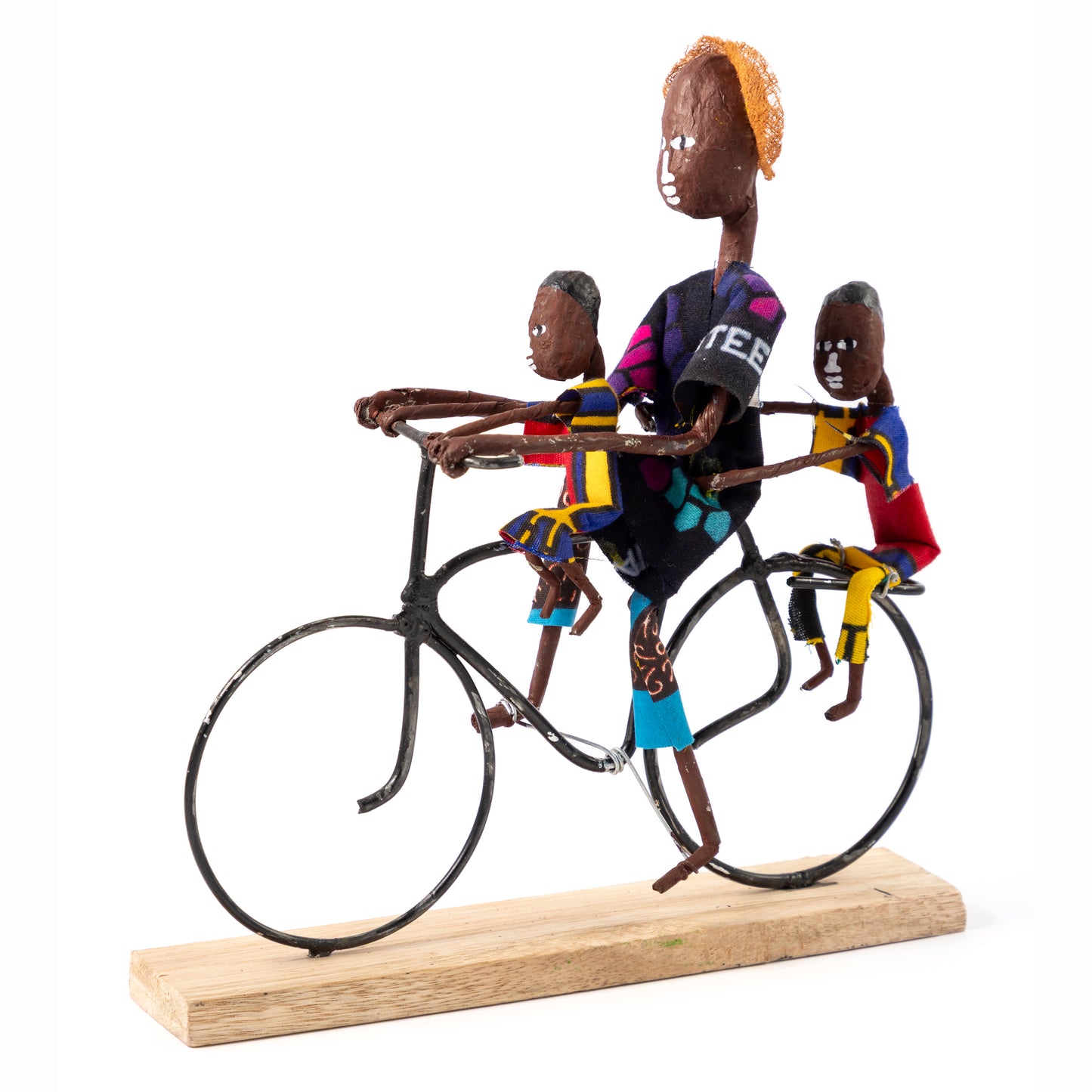 Rustic African Bicycle Riding Family