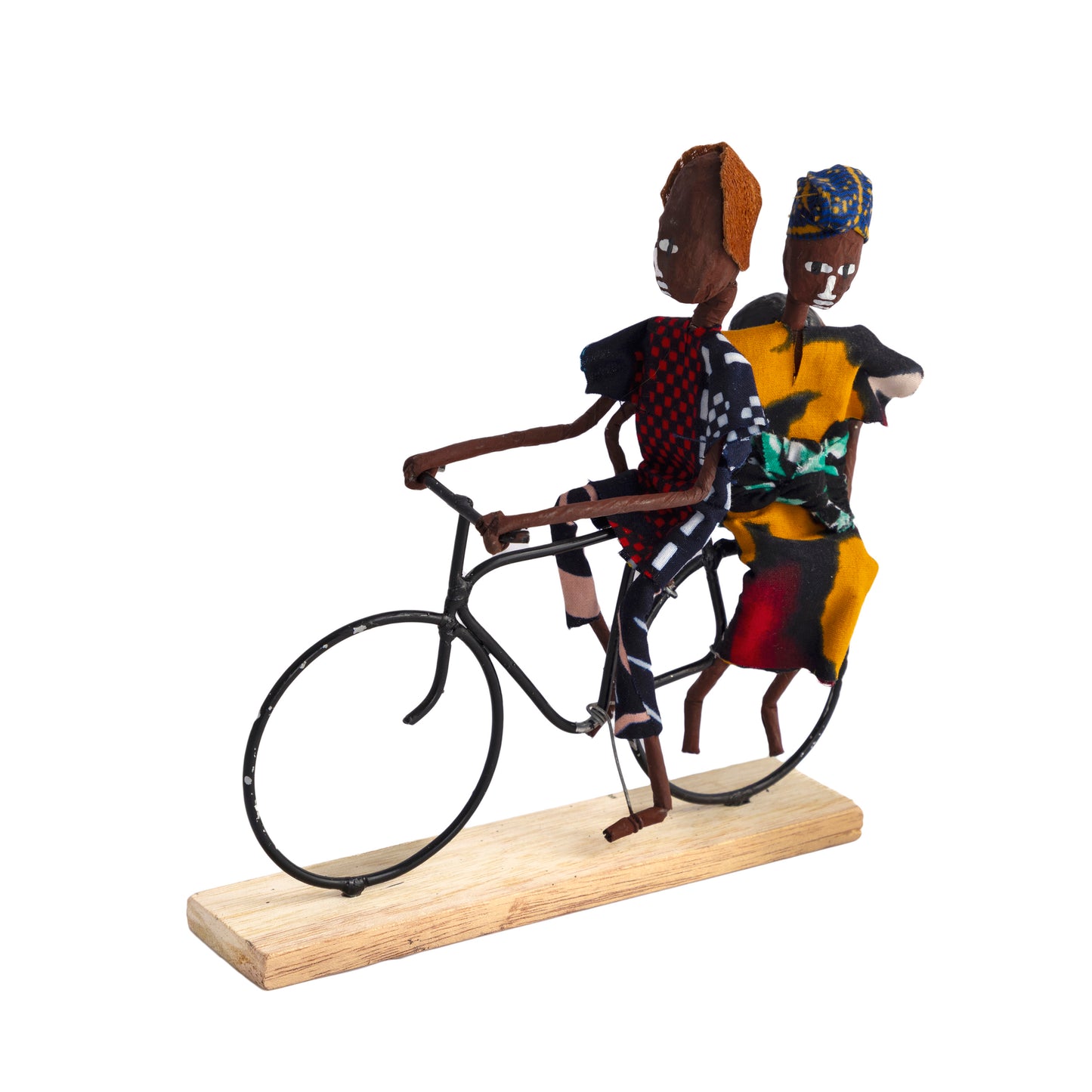 Rustic African Bicycle Rider With Mum & Baby
