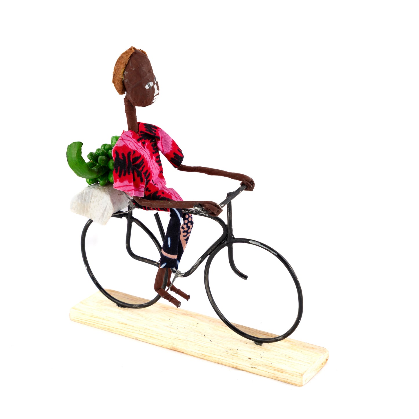 Rustic African Bicycle Rider With Vegetables