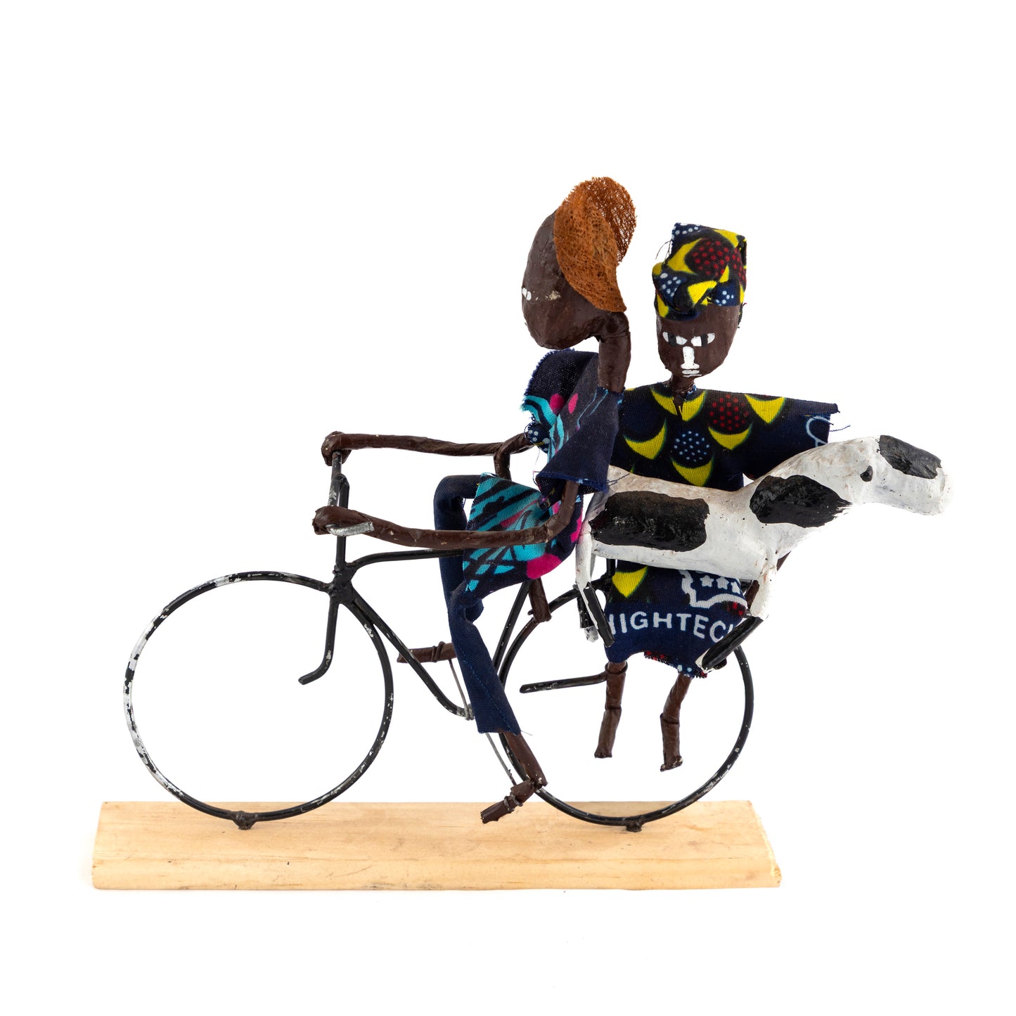 Rustic African Bicycle Riders with Cow
