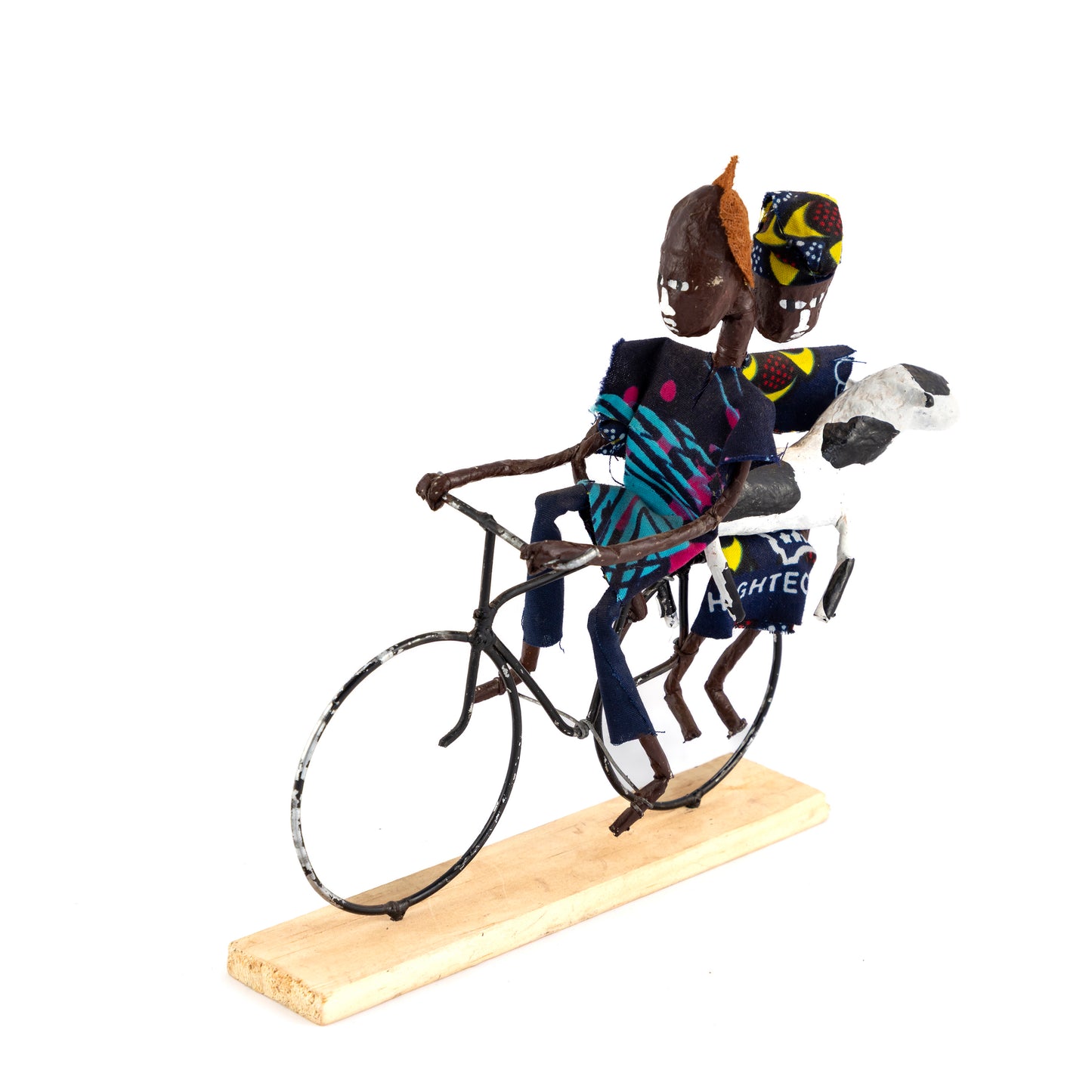 Rustic African Bicycle Riders with Cow