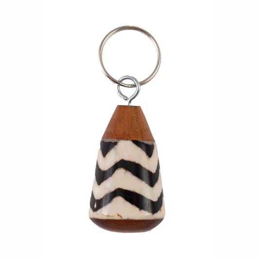 Batik Wood and Bone Keyring