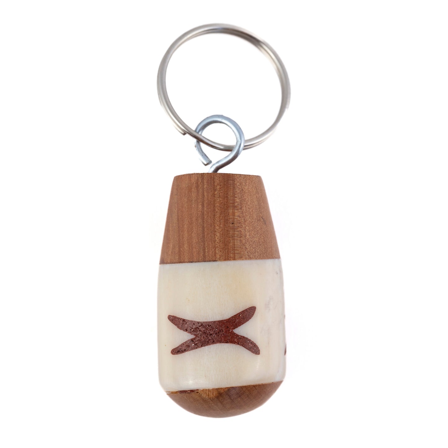 Batik Wood and Bone Keyring