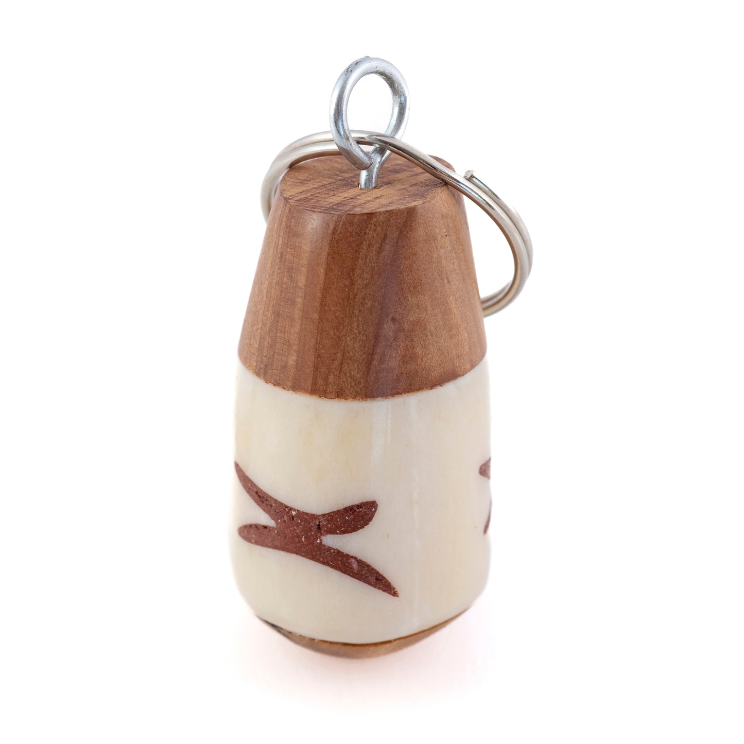 Batik Wood and Bone Keyring