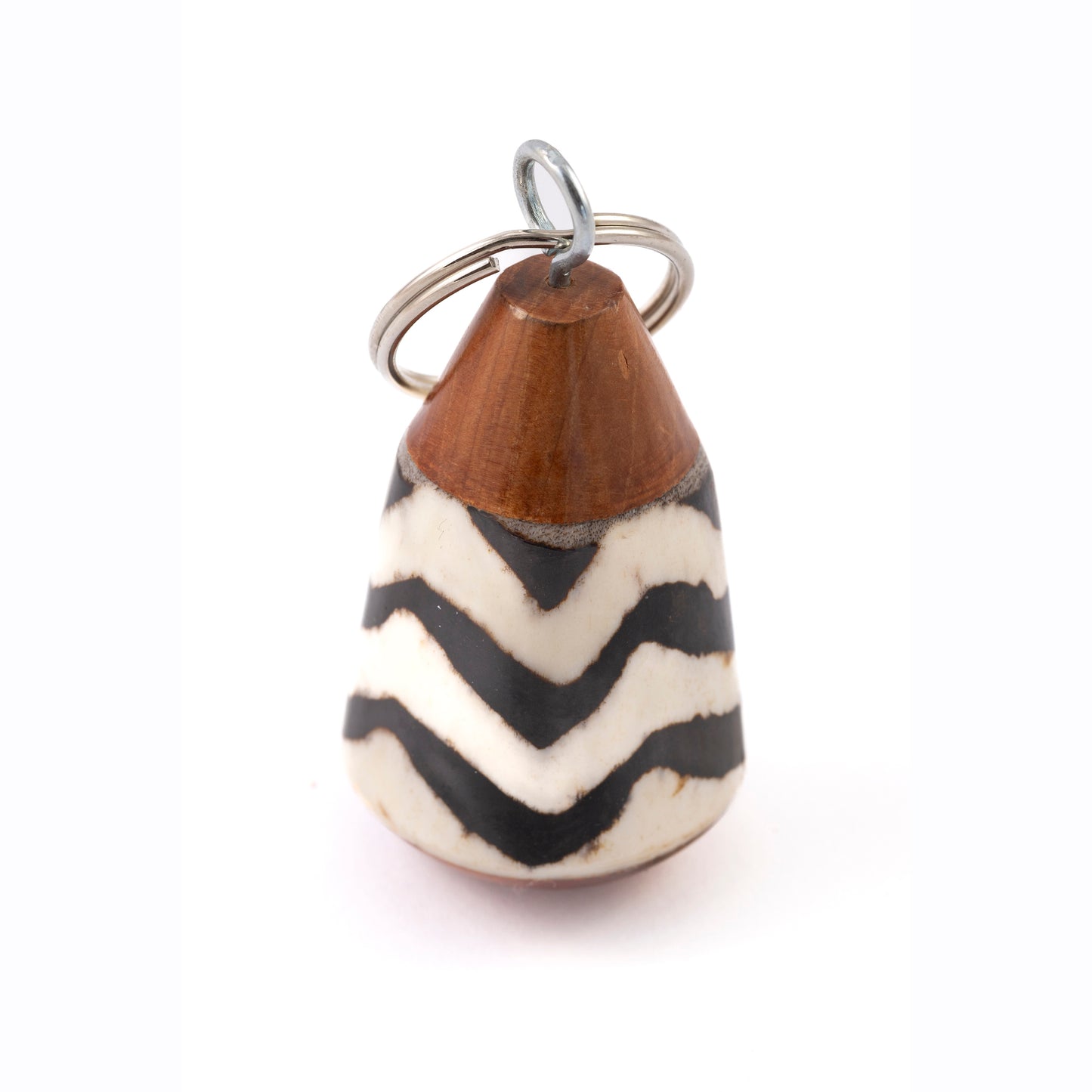 Batik Wood and Bone Keyring