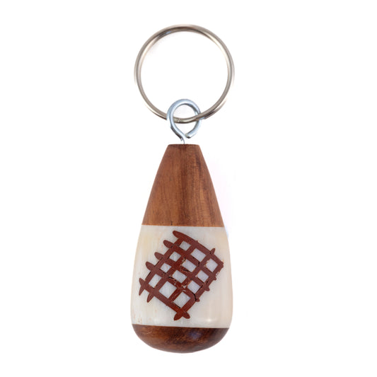 Batik Wood and Bone Keyring