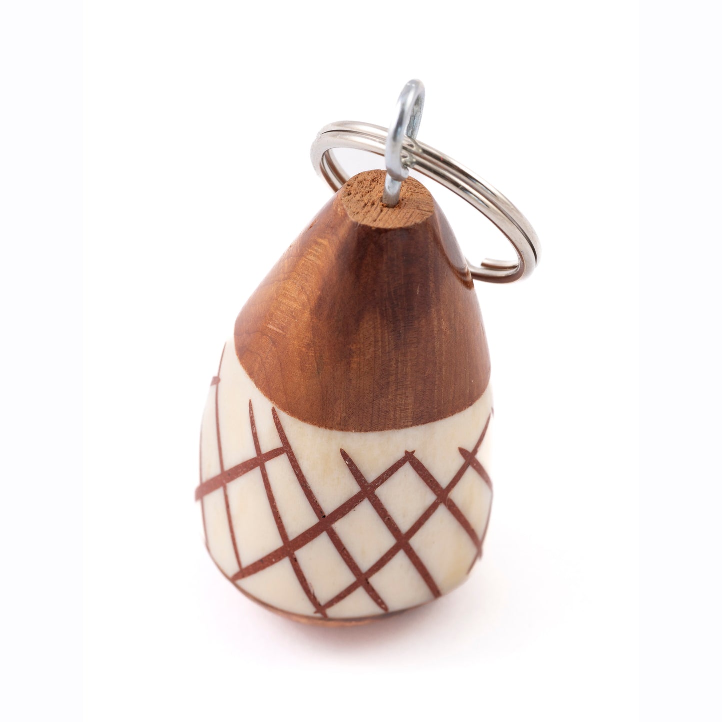 Batik Wood and Bone Keyring