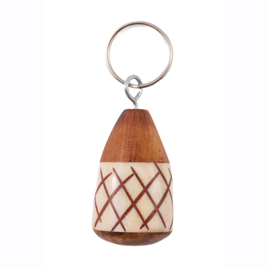 Batik Wood and Bone Keyring