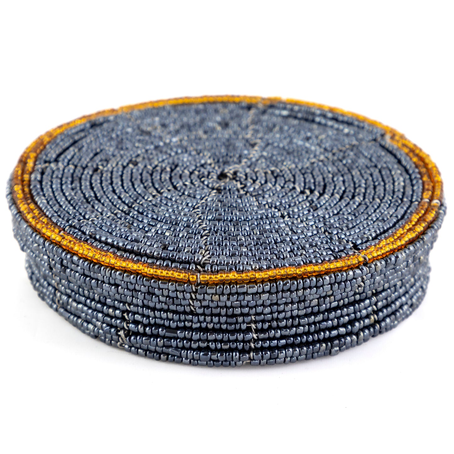 Glass Bead Coaster Set - Grey