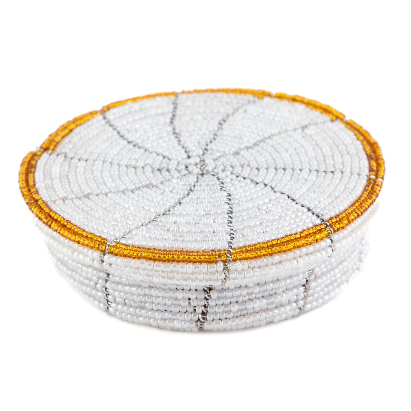Glass Bead Coaster Set - White