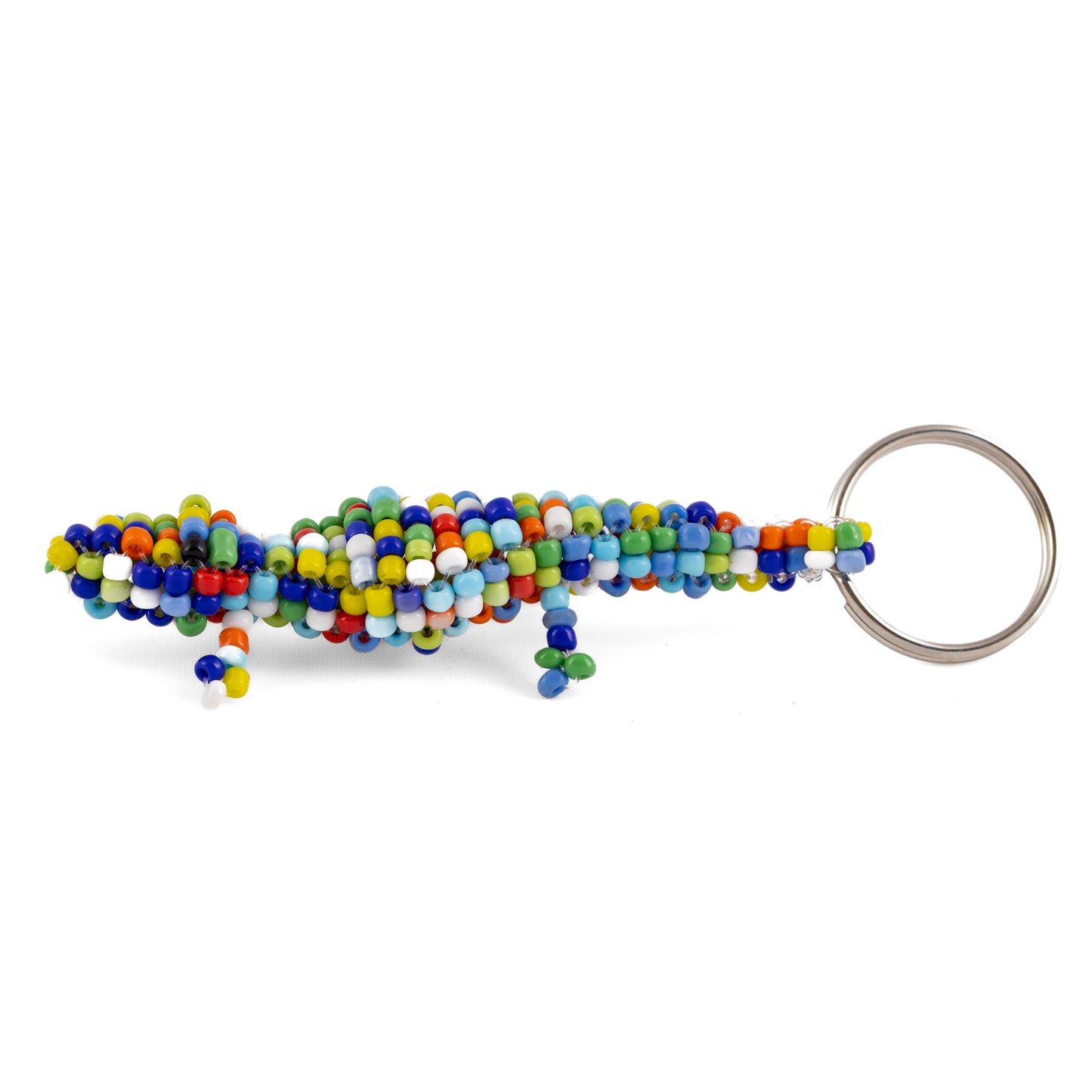Crocodile Bead and Wire Keyring - Multicoloured