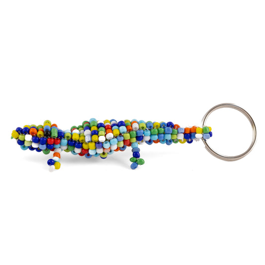 Crocodile Bead and Wire Keyring - Multicoloured