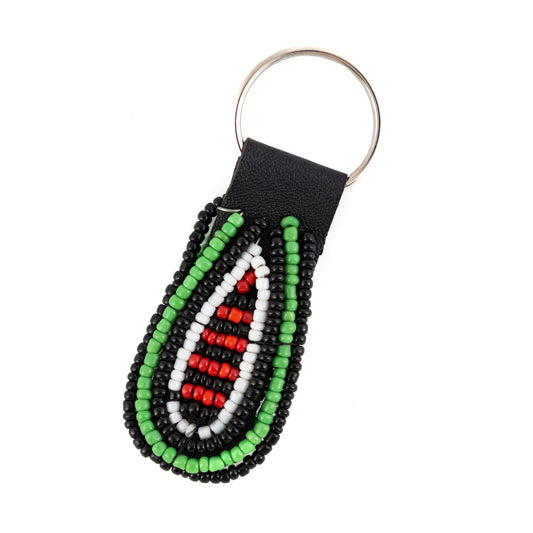 Oval Bead and Wire Keyring 1