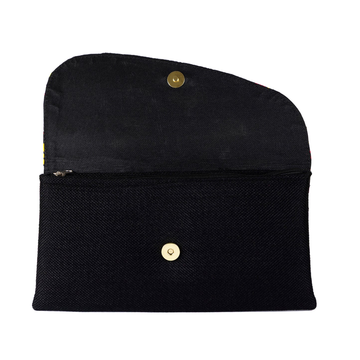 Beaded Canvas Clutch Bag/Purse - Black