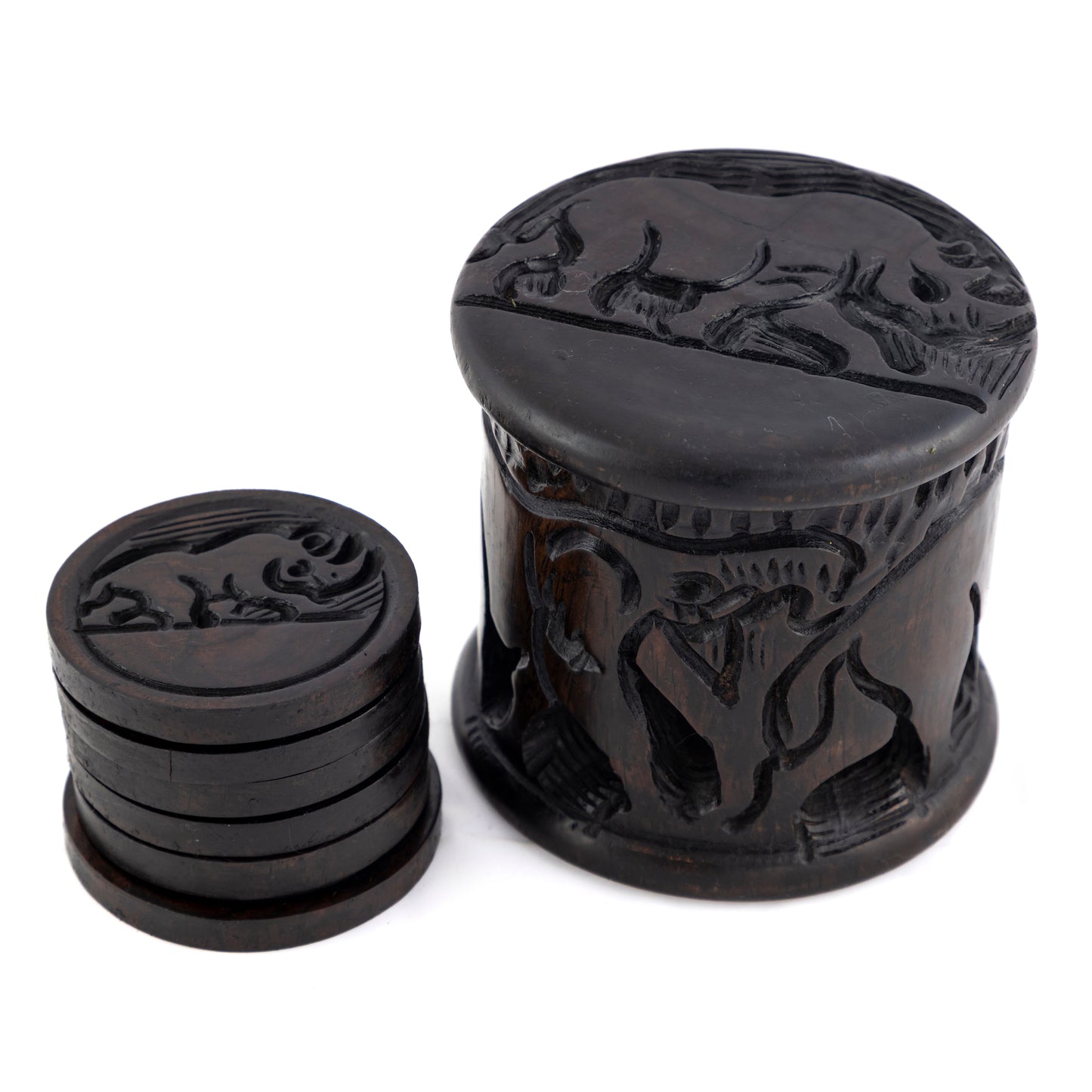 Ebony Wood Coasters and box  - Set of 6