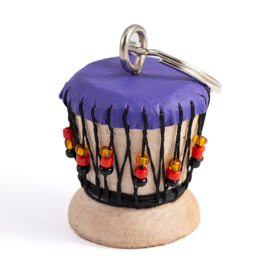 Keyring - Purple Djembe Drum