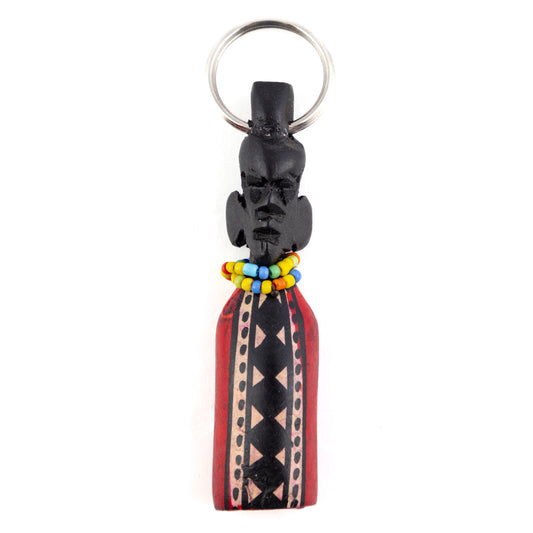 Maasai Warrior Wooden Keyring