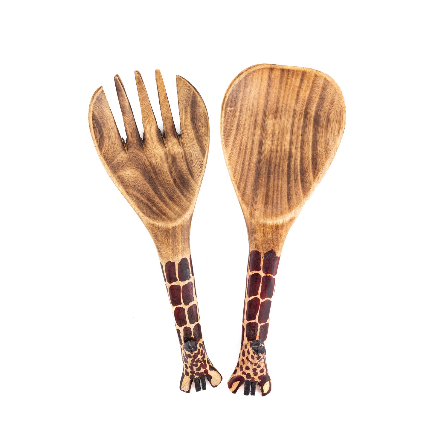 Large African Giraffe Salad Servers B