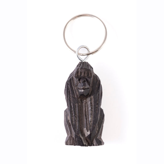 Wooden African Gorilla Keyring - Small