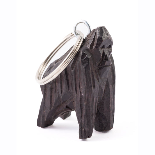 Wooden African Gorilla Keyring - Medium