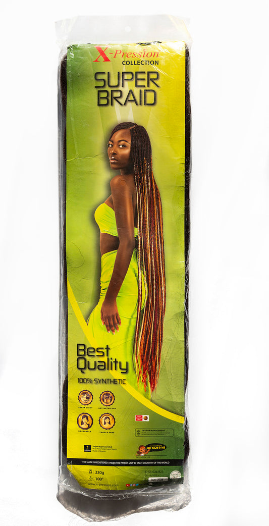 X-Pression Super Braids Synthetic Hair Extensions 100" x 2