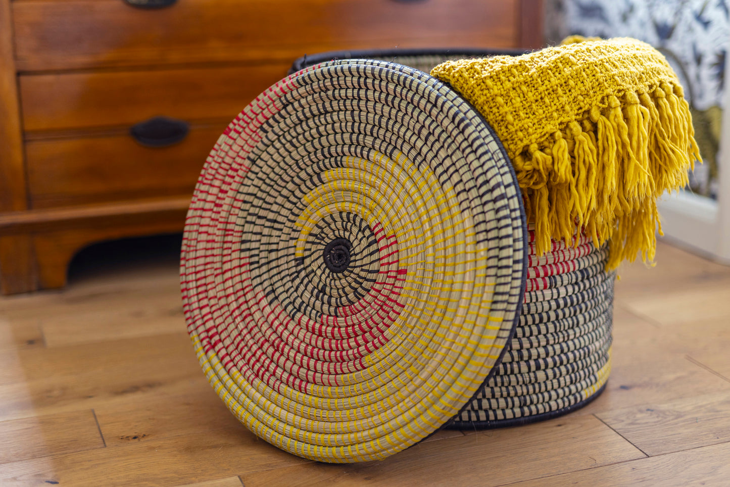 African Wicker Laundry Basket