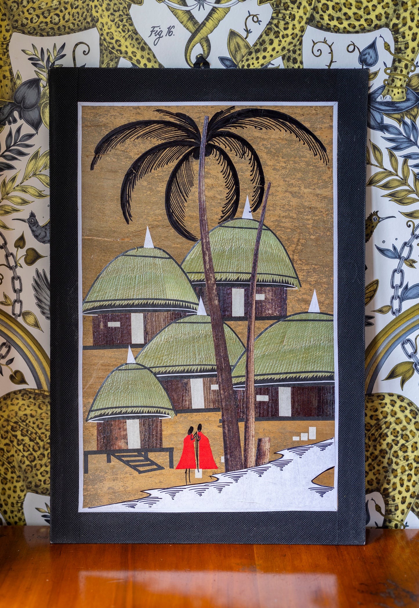 Kenyan Banana Leaf Wall Art - African Village