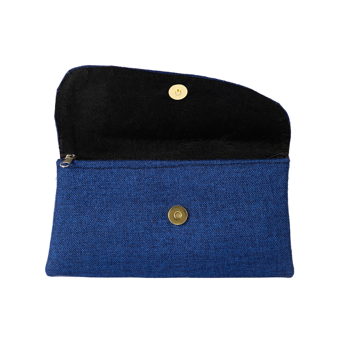 Beaded Canvas Clutch Bag/Purse - Dark Blue