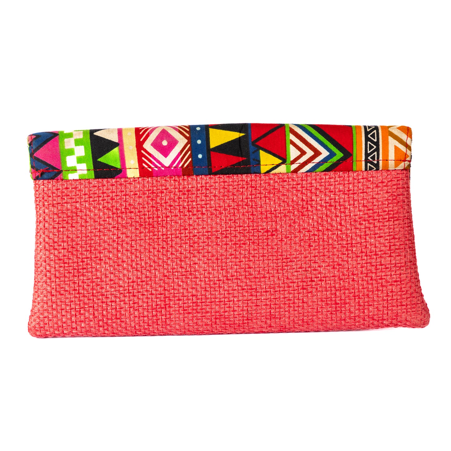 Cotton Canvas Clutch Bag/Purse Lg - Black/Multi