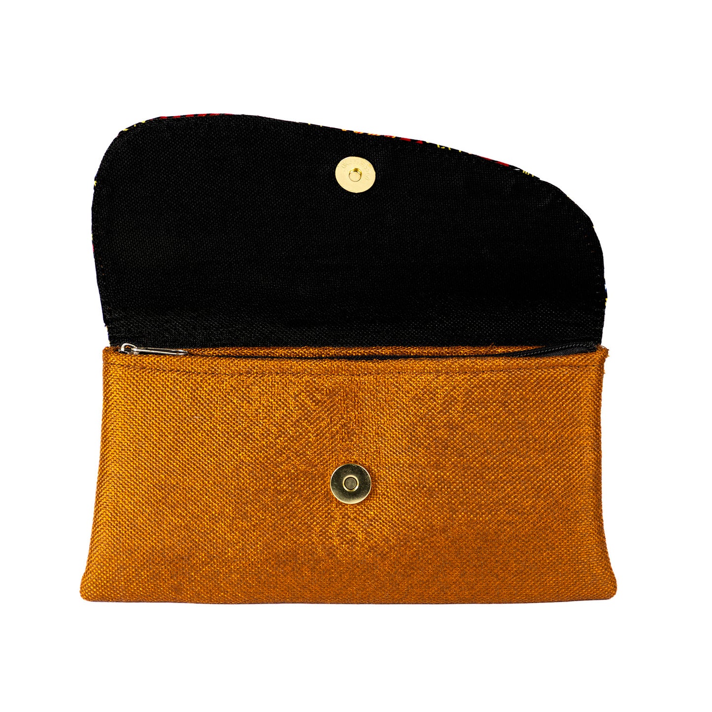 Cotton Canvas Clutch Bag/Purse - Copper/Multi