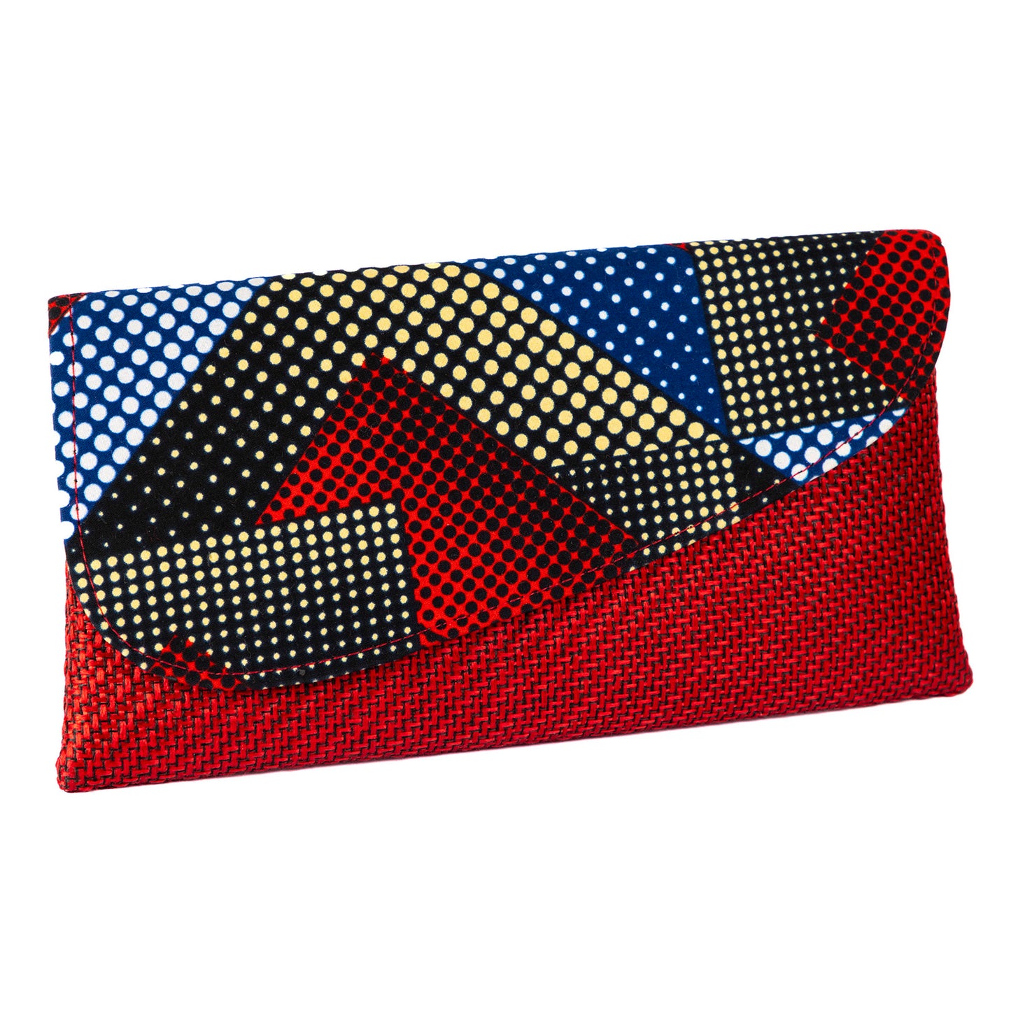 Cotton Canvas Clutch Bag/Purse Lg - Burgundy/Red
