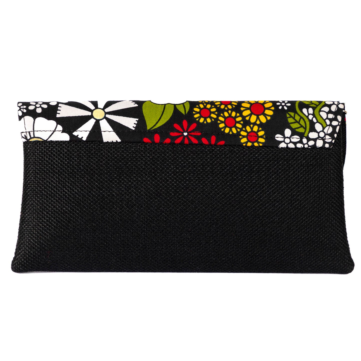 Cotton Canvas Clutch Bag/Purse - Black/Multi