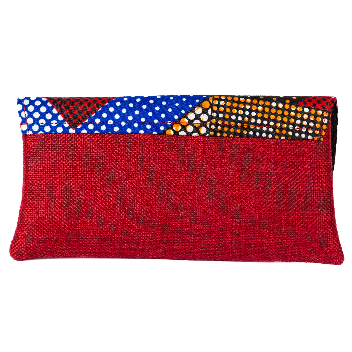 Cotton Canvas Clutch Bag/Purse - Burgundy Red