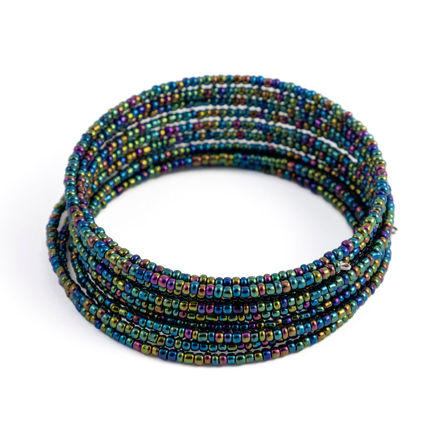 Multicoloured Bead Spring Bangle