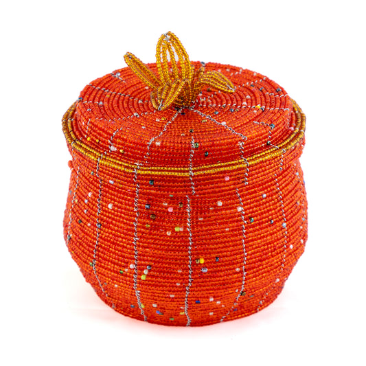 African Beaded Jewellery Box - Red
